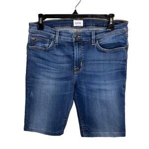 Hudson Women's Mid Rise Denim Jean Short Size 30 Dark Wash Pocket Stretch
